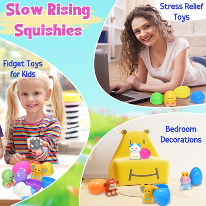 🔥LETZTER TAG – 49% RABATT🔥12/24 STÜCK OSTER-EIER MIT LANGSAM AUFGEHENDEN SQUISHY-SPIELZEUGEN