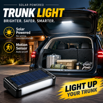 🔆 Solar-LED-Kofferraumleuchte für Autos – Automatischer Sensor, kabellos, 6 Farben, für SUVs und Fahrzeuge