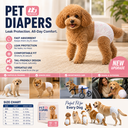 🥳HOT SALE🥳💞50K+ SOLD! Dog Diapers – From £5.99! Fast absorbing, leak-proof & breathable. Protect floors & furniture – grab yours! ✅