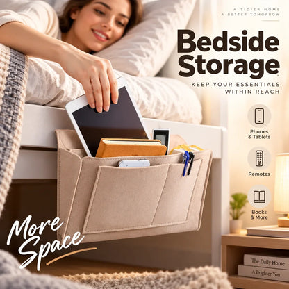 🛏️ JETZT 50 % RABATT! Hängende Aufbewahrungstasche für das Bett – Mehrfächer Bett-Organizer aus Filz, ideal für Etagenbetten im Wohnheim, für Tablet, Bücher, Handy und Schreibwaren ✨