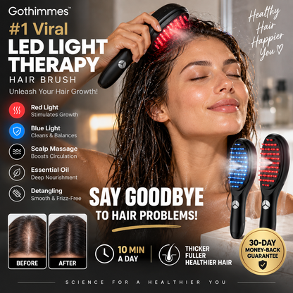 💡 Die virale Nr. 1 unter den LED-Haarbürsten – 4-in-1: Rotes Licht stimuliert die Haarfollikel, blaues Licht beruhigt die Kopfhaut, Massage fördert die Durchblutung & ätherische Öle pflegen. Nur 10 Minuten täglich – Ergebnisse schon nach 30 Tagen! 🌿✨