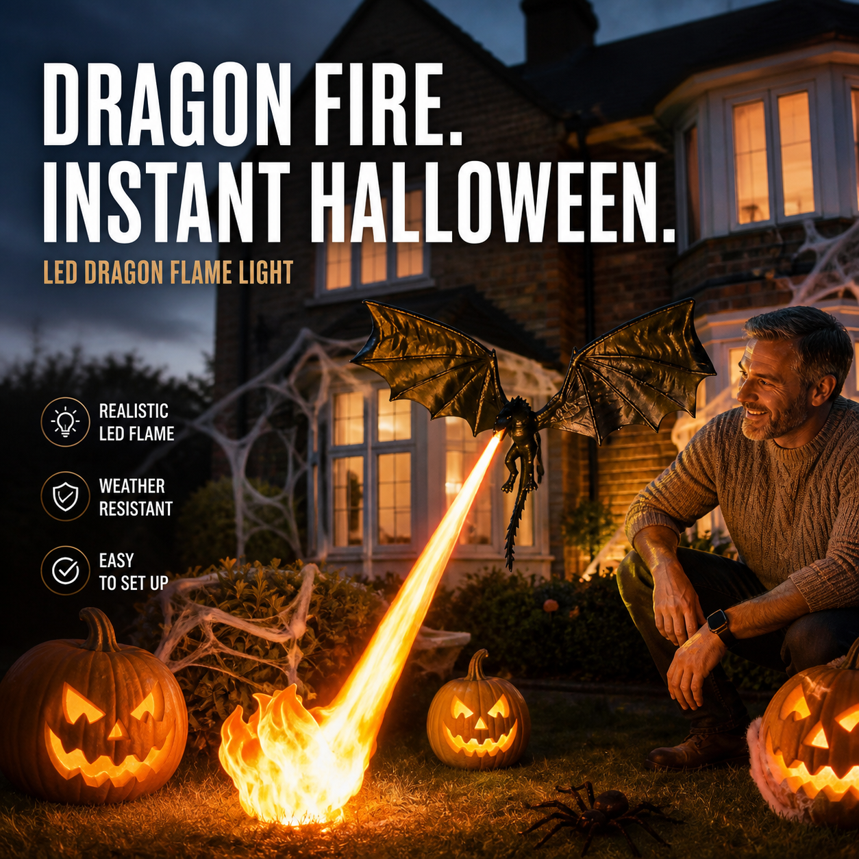 🔥Drachenflammen-Ornament | Gruselige Halloween-Deko – ein Muss!