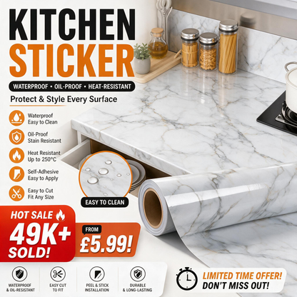 📢📢50 % DE RÉDUCTION !! ⏰Papier peint adhésif imperméable pour crédence de cuisine