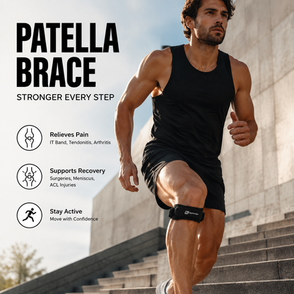 🏃 Sport-Kniebandage – Verstellbarer Riemen & atmungsaktives Neopren – Lindert Knieschmerzen, stabilisiert die Kniescheibe – perfekt zum Laufen, fürs Fitnessstudio oder für den Alltag 💪