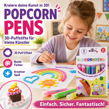 🥳HEISSER SALE 2026🥳💞50.000+ VERKAUFT!🎄🎁Magische Popcorn-Stifte mit Blaseneffekt, wärmeaktivierte Popcorn-Stifte, DIY-3D-Kunstmarker für Kinderbastelprojekte