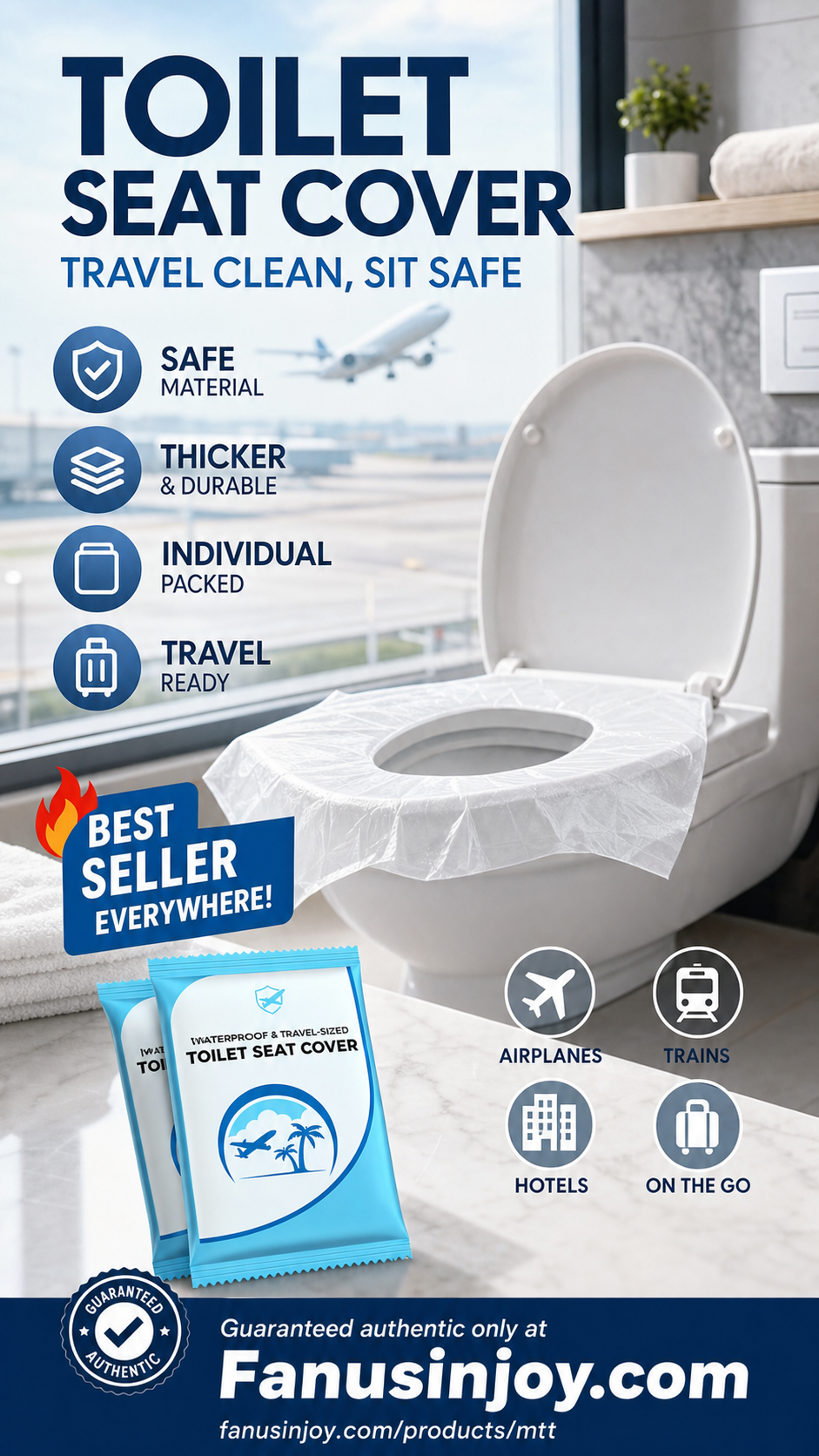 🎁2026 Heißer Verkauf!✨️3 kaufen, 2 gratis! 🎁Nie wieder Sorgen um öffentliche Toiletten!👋💥 Einweg-Toilettensitzbezug aus Kunststoff