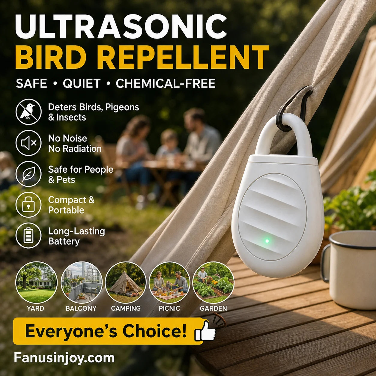 🔥 Heute -50 %! 🐦 Tragbarer Ultraschall-Vogelvertreiber – kompakt, leicht & ideal für unterwegs