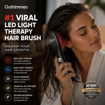 💡 Die virale Nr. 1 unter den LED-Haarbürsten – 4-in-1: Rotes Licht stimuliert die Haarfollikel, blaues Licht beruhigt die Kopfhaut, Massage fördert die Durchblutung & ätherische Öle pflegen. Nur 10 Minuten täglich – Ergebnisse schon nach 30 Tagen! 🌿✨