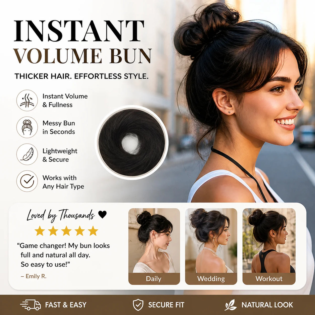 🔥🎁 1+1 GRATIS!!🥳💞 50K+ VERKAUFT! ⚡🎀Haargummi für einen lässigen Dutt für Frauen