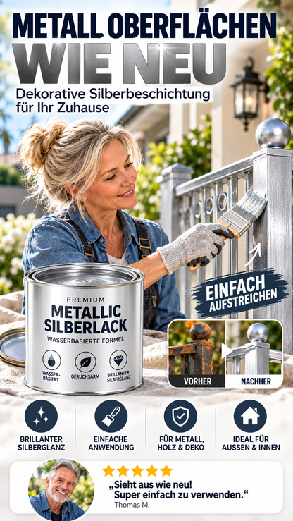 🎨 Metallic-Silberfarbe auf Wasserbasis für die Metallrenovierung-Gcom