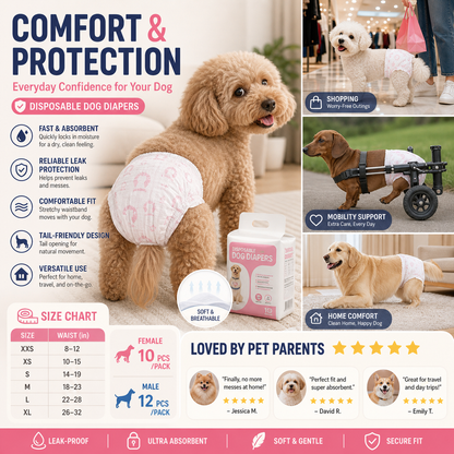 🥳HOT SALE🥳💞50K+ SOLD! Dog Diapers – From £5.99! Fast absorbing, leak-proof & breathable. Protect floors & furniture – grab yours! ✅