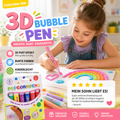 🥳HEISSER SALE 2026🥳💞50.000+ VERKAUFT!🎄🎁Magische Popcorn-Stifte mit Blaseneffekt, wärmeaktivierte Popcorn-Stifte, DIY-3D-Kunstmarker für Kinderbastelprojekte