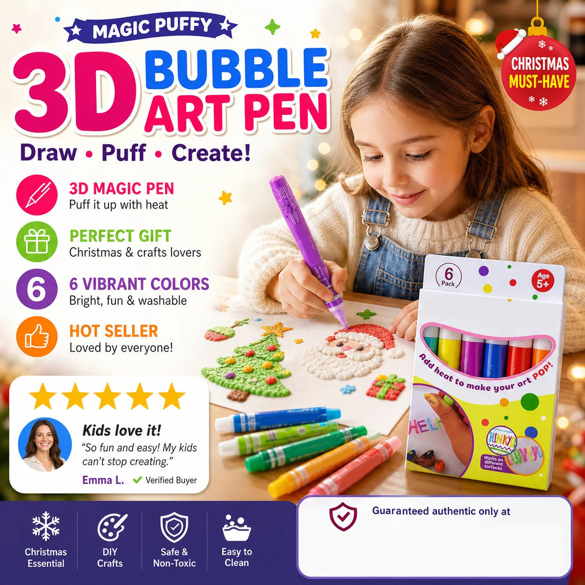 🥳HEISSER SALE 2026🥳💞50.000+ VERKAUFT!🎄🎁Magische Popcorn-Stifte mit Blaseneffekt, wärmeaktivierte Popcorn-Stifte, DIY-3D-Kunstmarker für Kinderbastelprojekte