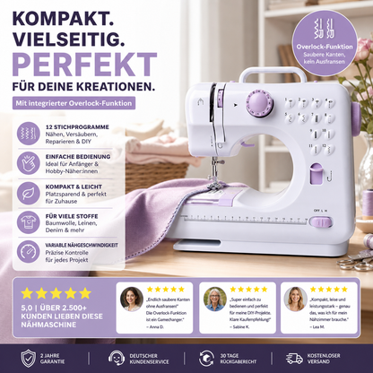 🛍️Multifunktionale Nähmaschine mit Overlock-Stich