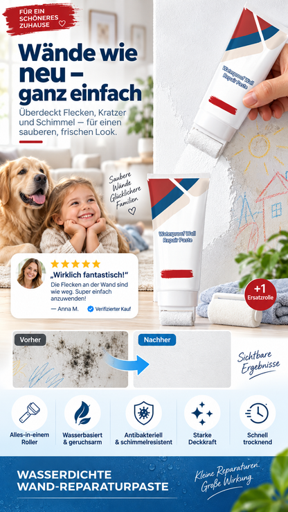 🔥All-in-One-Wandspachtelmasse mit Walzenpinsel