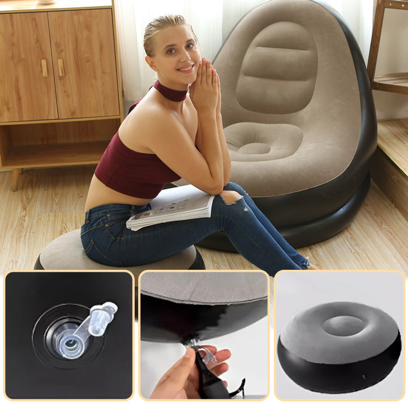 Tragbare Luftsessel CampingSessel Kissen-Sessel und Sofas, Puff, aufblasbar, super Lounge(Luftpumpe verschenken)