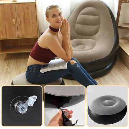 Tragbare Luftsessel CampingSessel Kissen-Sessel und Sofas, Puff, aufblasbar, super Lounge(Luftpumpe verschenken)