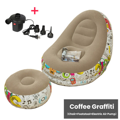 Tragbare Luftsessel CampingSessel Kissen-Sessel und Sofas, Puff, aufblasbar, super Lounge(Luftpumpe verschenken)