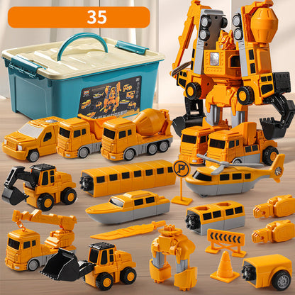 Magnetisches Transformation Technik Auto Zusammengebautes Spielzeug