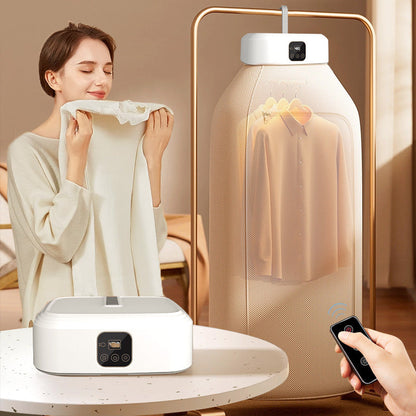 👕💨 Faltbarer Mini-Wäschetrockner mit UV-Sterilisation & Fernbedienung – tragbar für Zuhause, Reise & Wohnung
