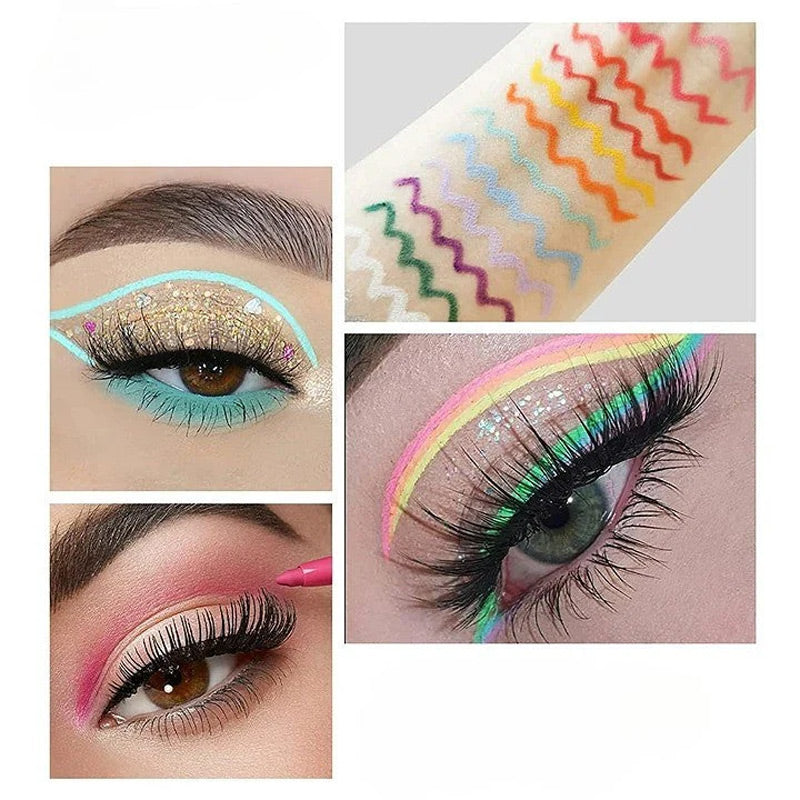 Set mit 20 langanhaltenden, wasserfesten und mehrfarbigen Eyeliner-Stiften