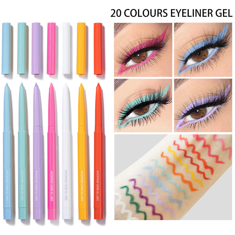 Set mit 20 langanhaltenden, wasserfesten und mehrfarbigen Eyeliner-Stiften