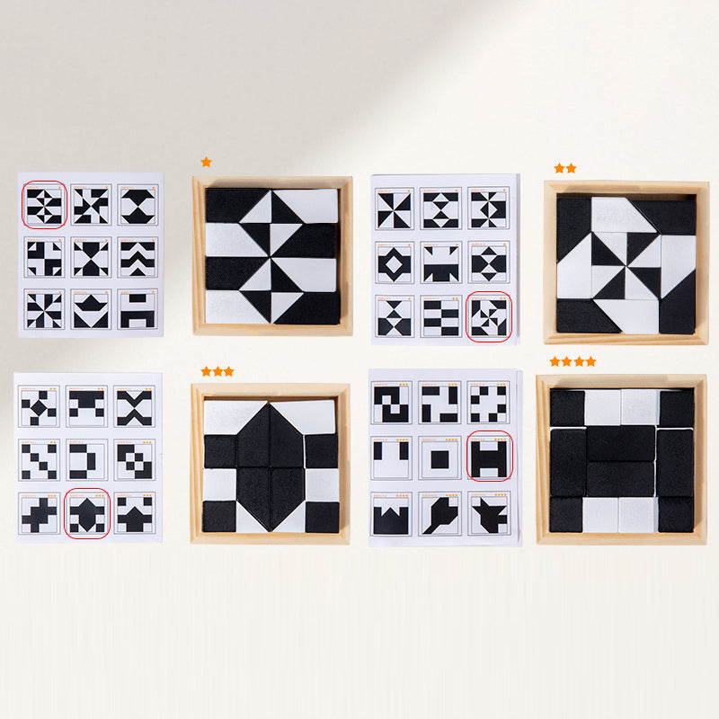 🌸Kreatives Lernpuzzleset für Kinder in Schwarz und Weiß