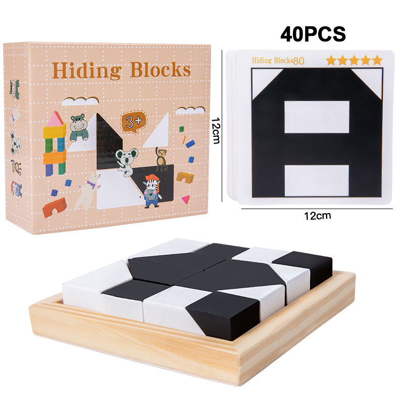 🌸Kreatives Lernpuzzleset für Kinder in Schwarz und Weiß