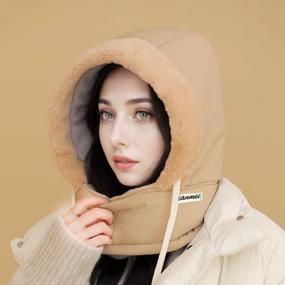 🔥🥰Verdickte Thermomütze mit Plüschfutter und Gesichtsmaske für Damen und Herren