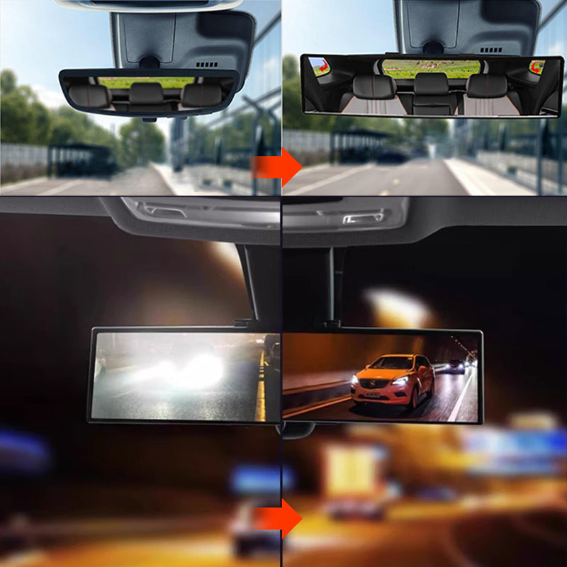 🚗👁️ Breiter, gebogener Auto-Rückspiegel – Weitwinkel-Sichtfeld, einfache Montage & universelle Passform (Sichereres Fahren mit besserer Sicht!)