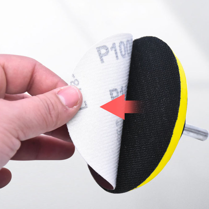 100 Teile / Satz 4 '' (100 mm) rundes Beflockungsschleifpapier mit Schleifträgerplatte