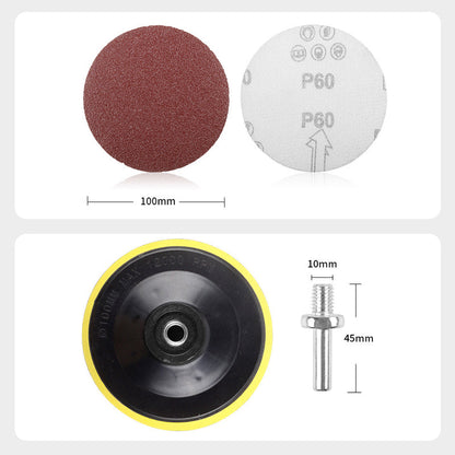 100 Teile / Satz 4 '' (100 mm) rundes Beflockungsschleifpapier mit Schleifträgerplatte