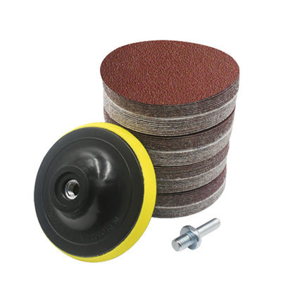 100 Teile / Satz 4 '' (100 mm) rundes Beflockungsschleifpapier mit Schleifträgerplatte