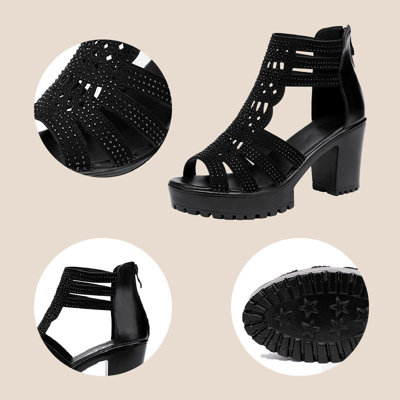 🌸Frühlingsangebote💐 Rutschfeste Peep-Toe-Sandalen mit dicker Sohle für Damen