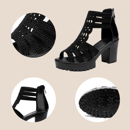 🌸Frühlingsangebote💐 Rutschfeste Peep-Toe-Sandalen mit dicker Sohle für Damen