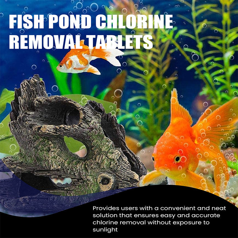 💧Chlorentfernungstabletten für Fischteiche & Aquarien - Schnelle Chlorneutralisierung | Süß- & Salzwasser