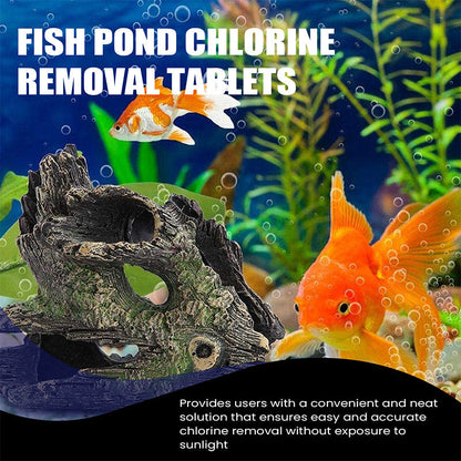 💧Chlorentfernungstabletten für Fischteiche & Aquarien - Schnelle Chlorneutralisierung | Süß- & Salzwasser