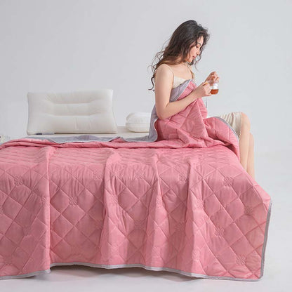 🛏️ NUR FÜR BEGRENZTE ZEIT: 50 % RABATT! 💥 Atmungsaktive, bedruckte, waschbare Sommer-Kühlbettdecke – beidseitig verwendbar, aus Q-Max-Gewebe, hypoallergen ✨