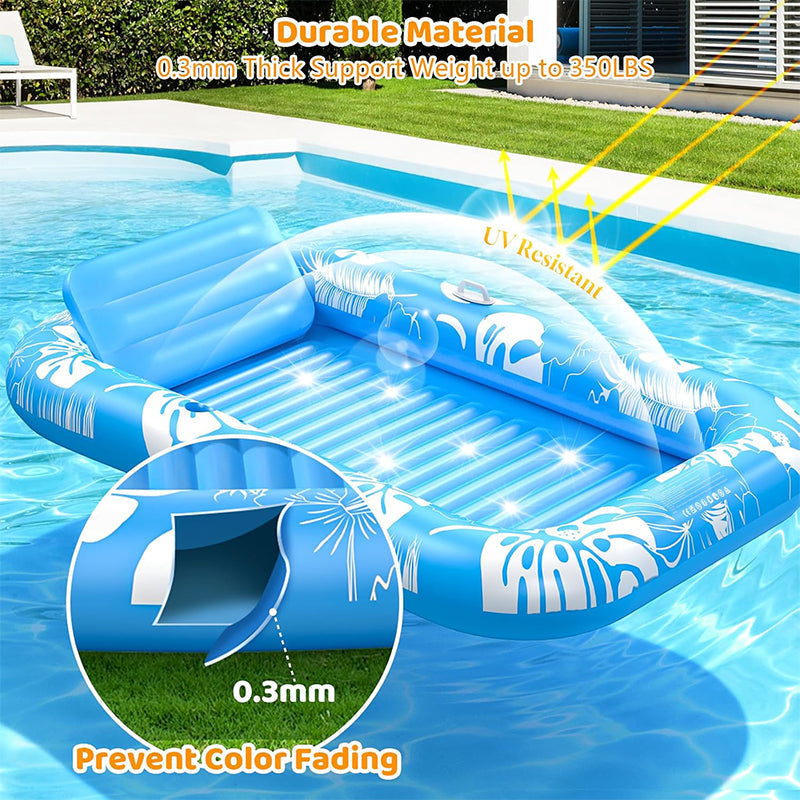 🏊 50% RABATT! 🥳 Aufblasbare Bräu-Liege – Automatische Sprühkühlung & abnehmbares Kissen – Getränkehalter & Sicherheitsgriffe – perfekt für Garten, Pool oder Strand – ideal für zwei Erwachsene 💦
