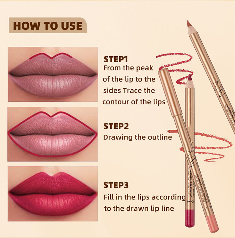💄 LIMITED-TIME 50% RABATT! ✨ Lipliner-Stift-Set – 12 Farben, Wischfest, Matt ✨