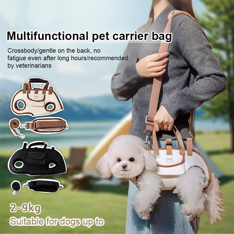 🐶🎒 2-in-1 tragbare atmungsaktive Haustiertasche – Umhängetasche + Rucksack | Überall und jederzeit!