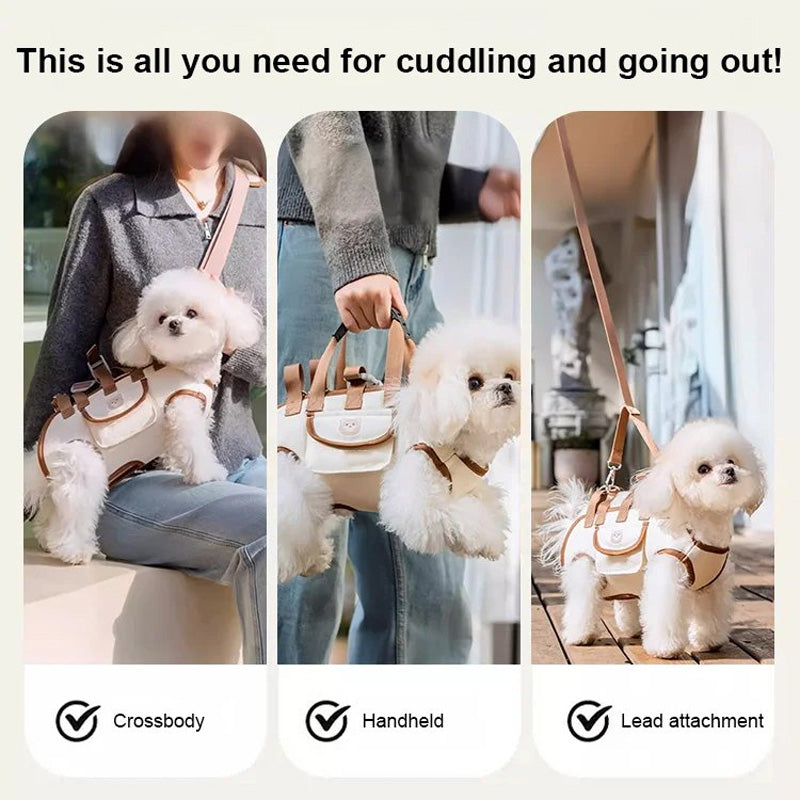 🐶🎒 2-in-1 tragbare atmungsaktive Haustiertasche – Umhängetasche + Rucksack | Überall und jederzeit!