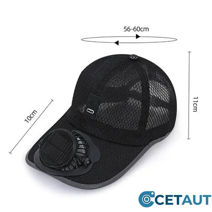 Baseballkappe mit Solarventilator – 360° drehbar, 16h Laufzeit, UPF50+ – ideal für Garten, Wandern & heiße Tage