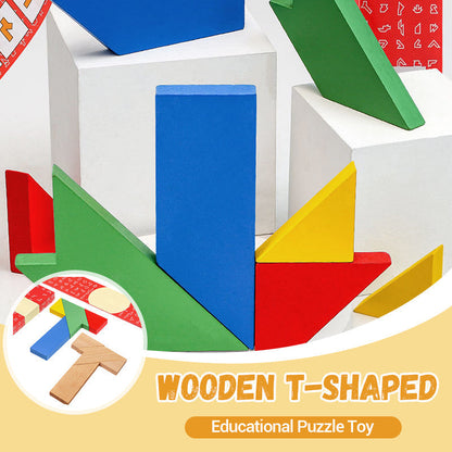Holz-Puzzle-Spielzeug in T-Form für pädagogische Zwecke