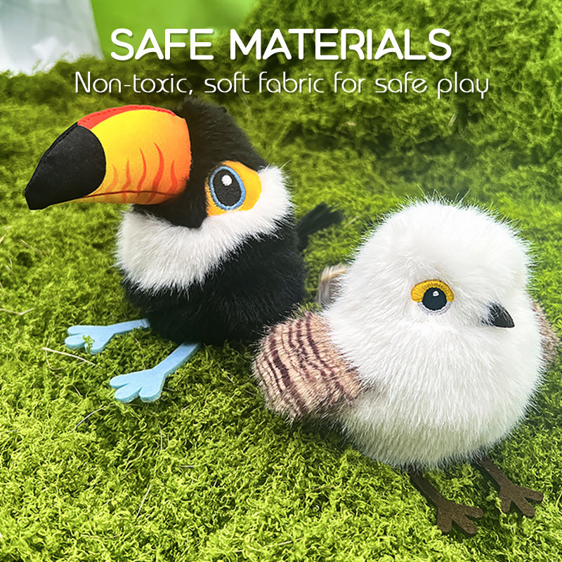 Lebensechtes interaktives Katzenspielzeug in Vogelform