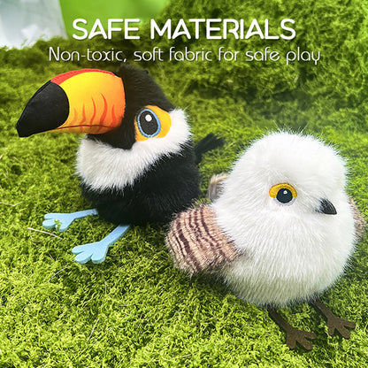 Lebensechtes interaktives Katzenspielzeug in Vogelform