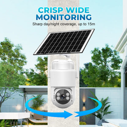 📦 4G LTE Solar-Sicherheitskamera für den Außenbereich, ohne WLAN, 4MP HD Farb‑Nachtsehen, kontinuierliche Stromversorgung, KI‑Erkennung, bidirektionales Audio, wasserdicht nach IP65, CCTV, keine Kabelinstallation