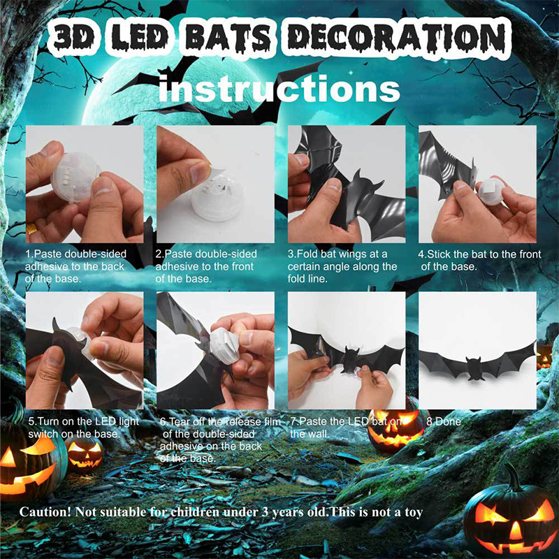 🦇Halloween-Dekoration: 3D-LED-Wandleuchte in Fledermausform