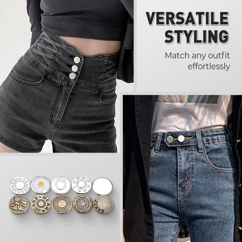 Abnehmbares Jeansknöpfe-Set ohne Nähen