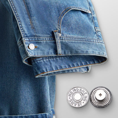 Abnehmbares Jeansknöpfe-Set ohne Nähen